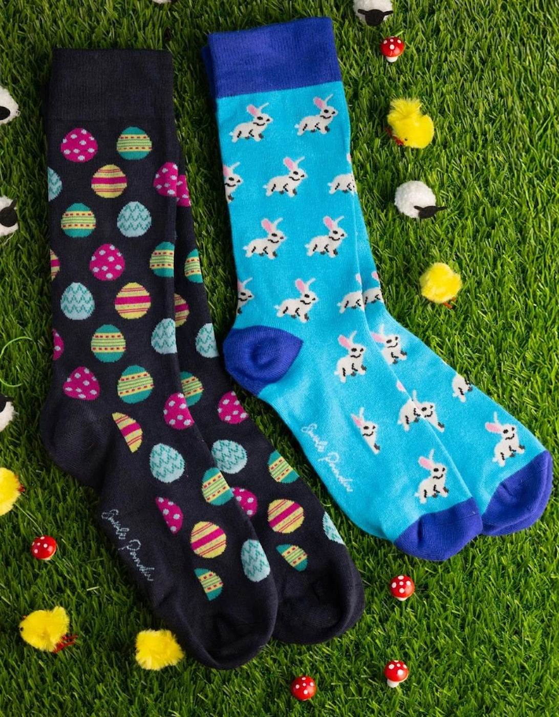 Bunny Rabbits Women's Bamboo Socks, Sky Blue