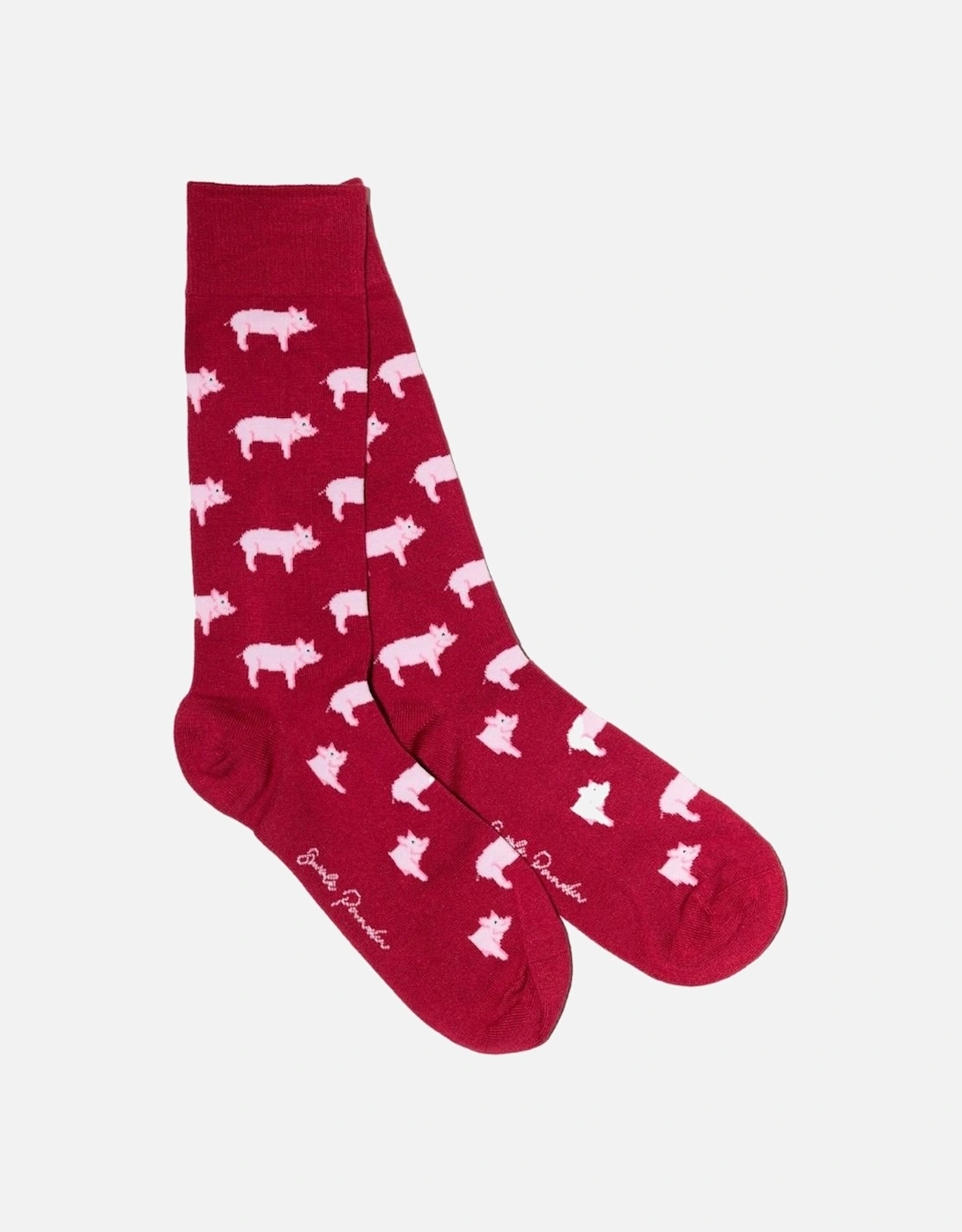 Pigs Bamboo Socks, Red, 4 of 3