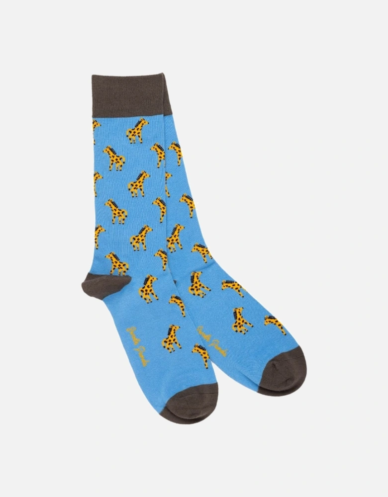 4-Pack Zoo Animals Bamboo Socks Gift Box, Red/Green/Blue/Navy