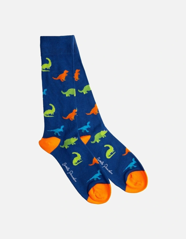 Dinosaur Bamboo Socks, Blue