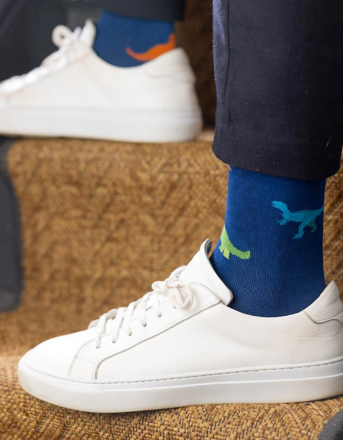 Dinosaur Bamboo Socks, Blue