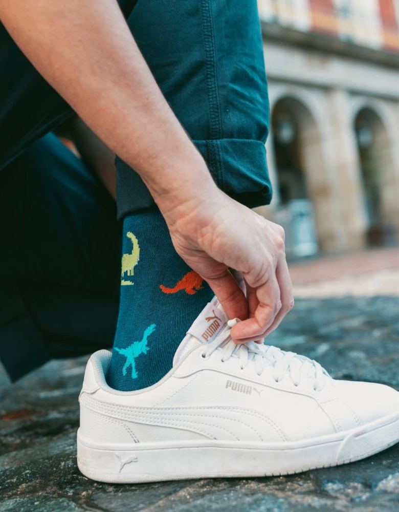 Dinosaur Bamboo Socks, Blue