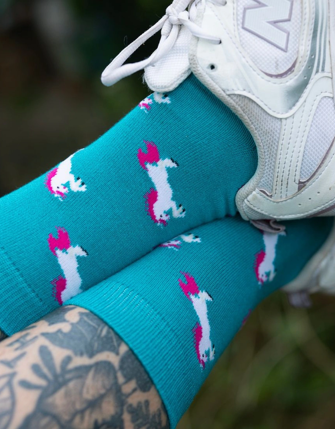 Unicorn Women's Bamboo Socks, Teal Blue
