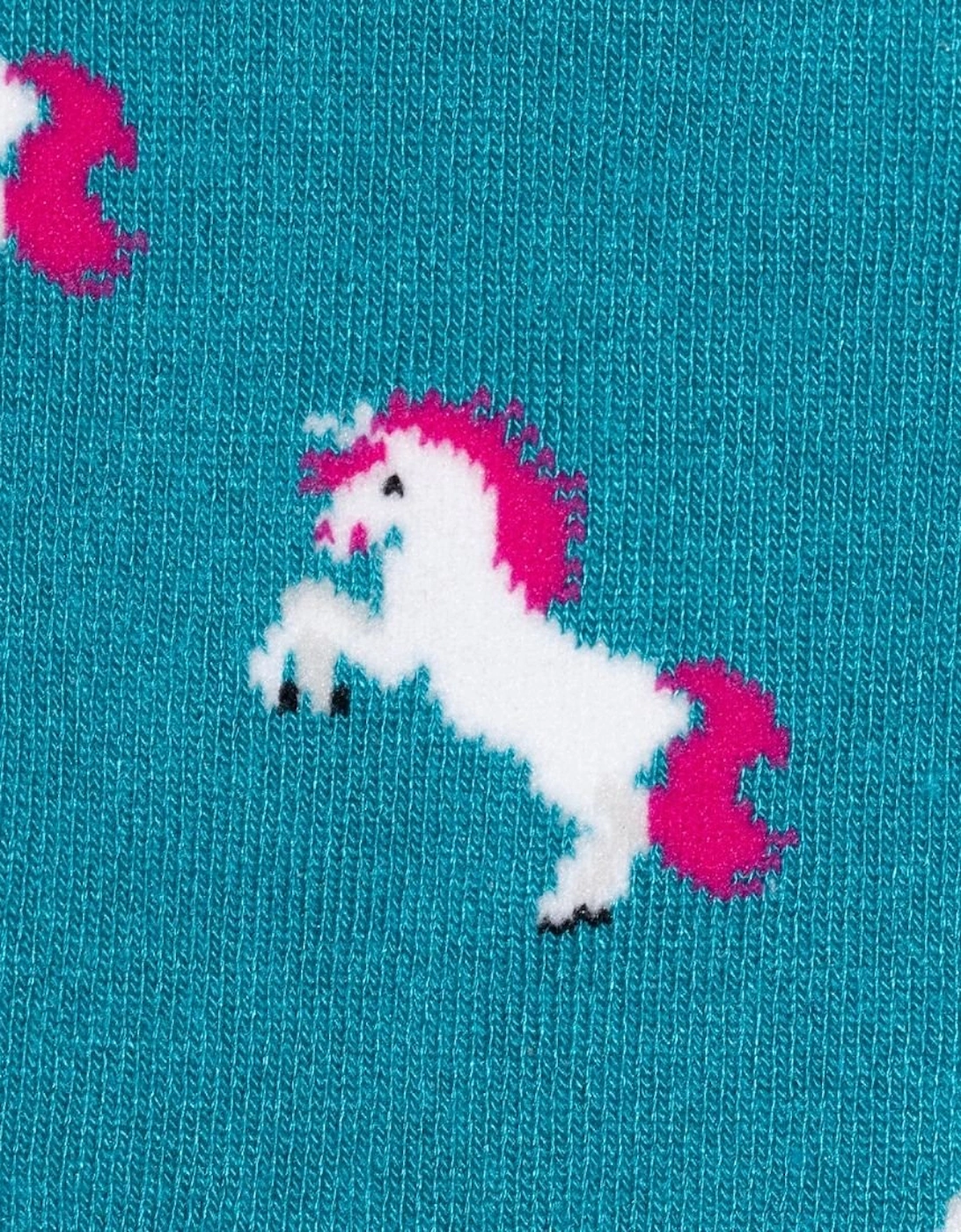 Unicorn Women's Bamboo Socks, Teal Blue