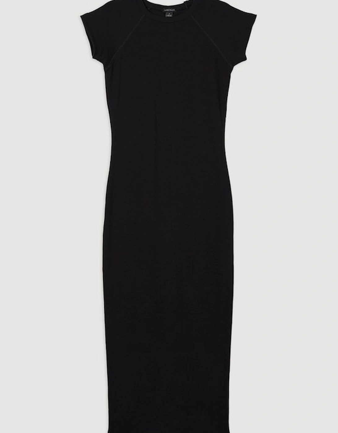 Petite Compact Jersey Rib Cap Sleeve Maxi Dress