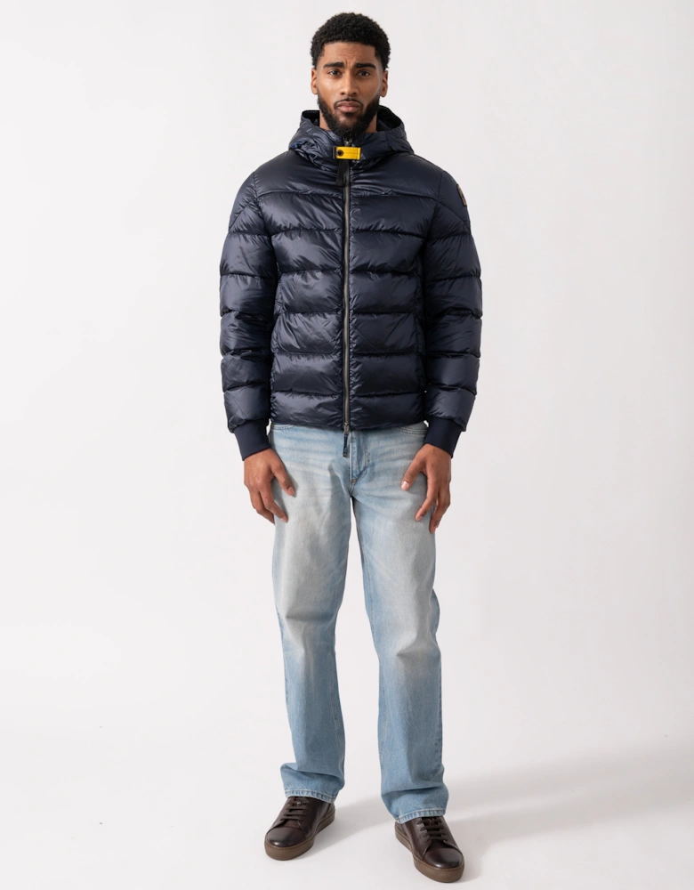 Pharrell Mens Hooded Down Bomber - Blue Navy 316