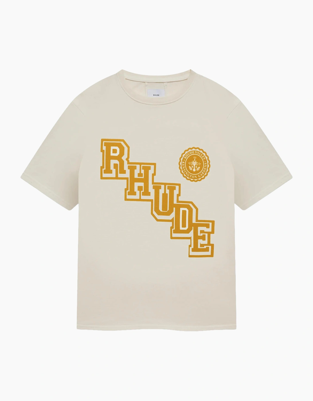 Men's Rhude Collegiate Crest T-Shirt in White - Size: 36