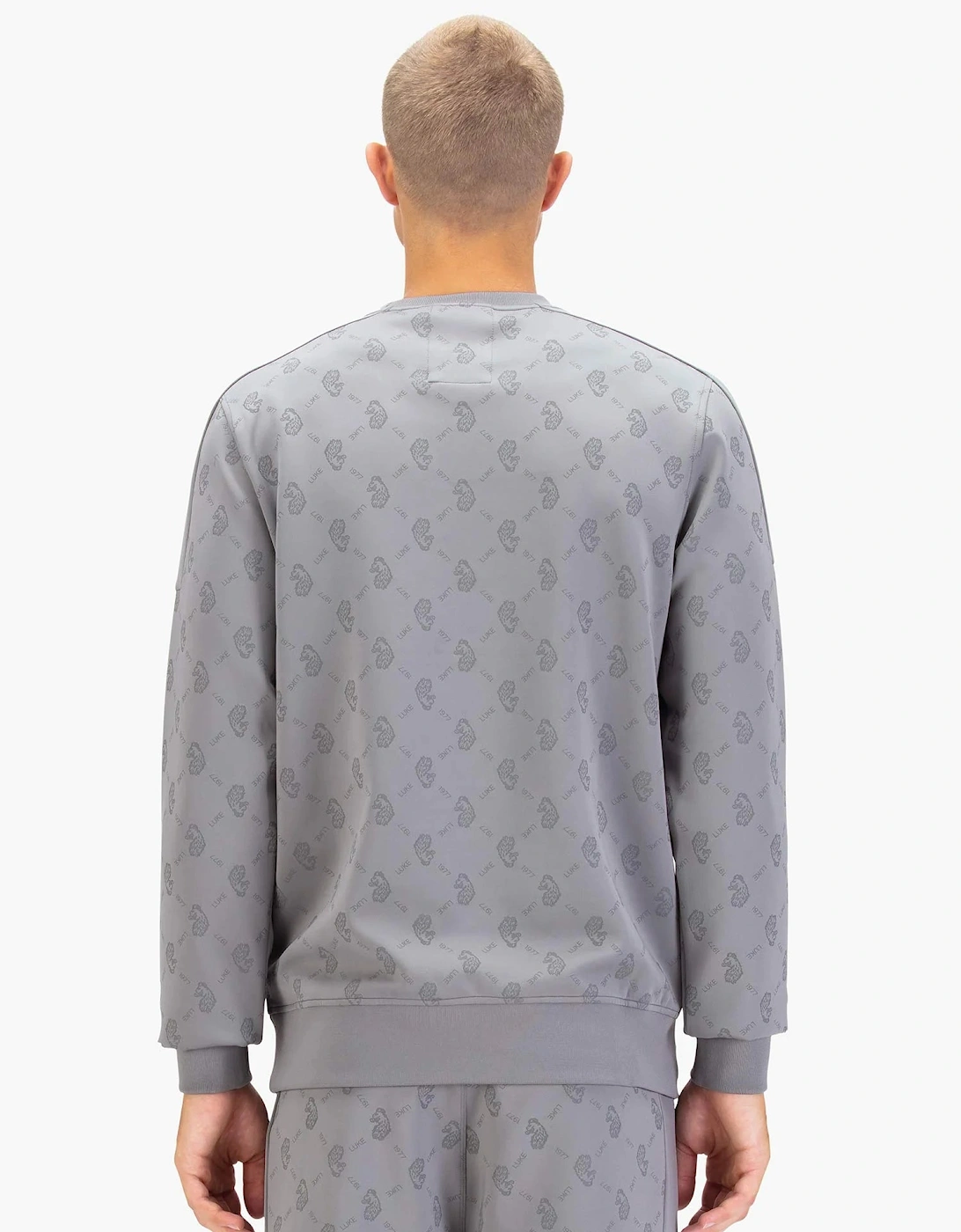 LUKE1977 Gazzas Tears Overprint Sweatshirt - Concrete Grey