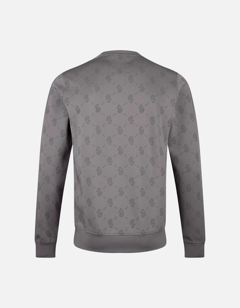 LUKE1977 Gazzas Tears Overprint Sweatshirt - Concrete Grey