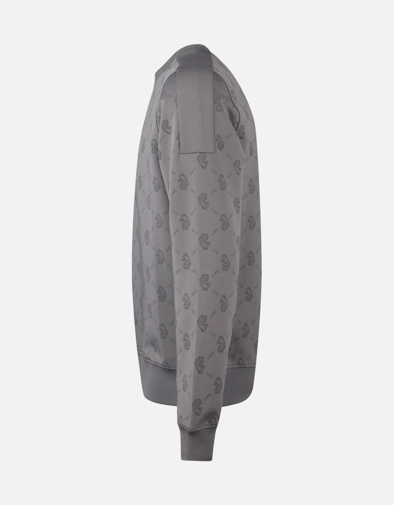 LUKE1977 Gazzas Tears Overprint Sweatshirt - Concrete Grey