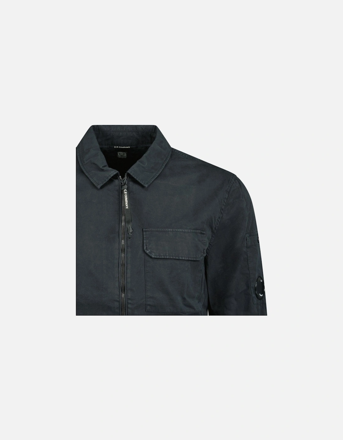 Lens Zip-Up Overshirt Black
