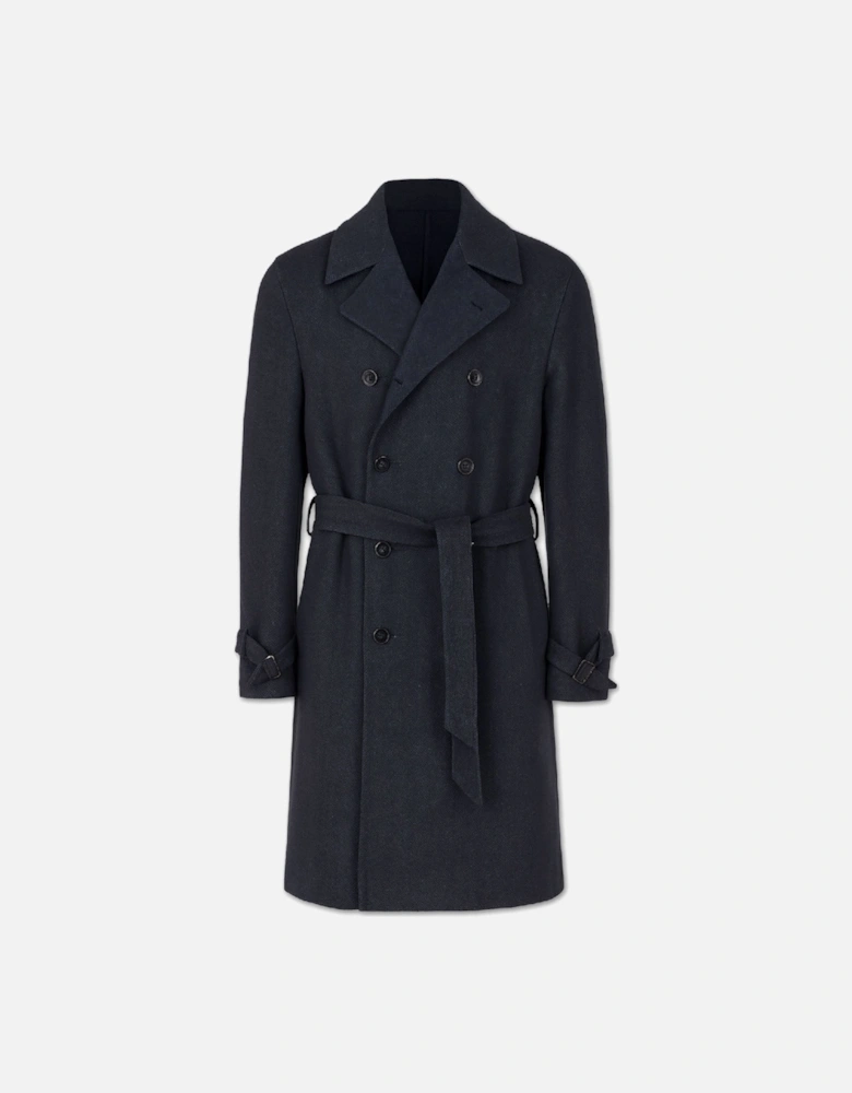 Men's Dark Charcoal Cashmere Blend Overcoat