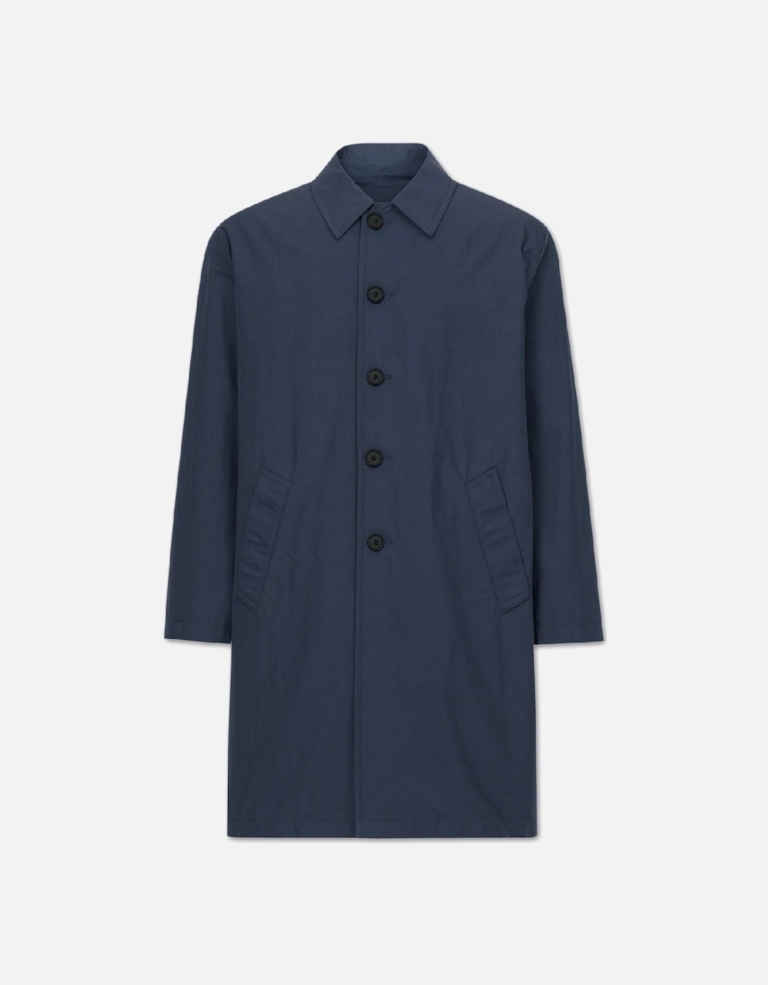 Men's Navy Lightweight Trench Long Jacket, 3 of 2