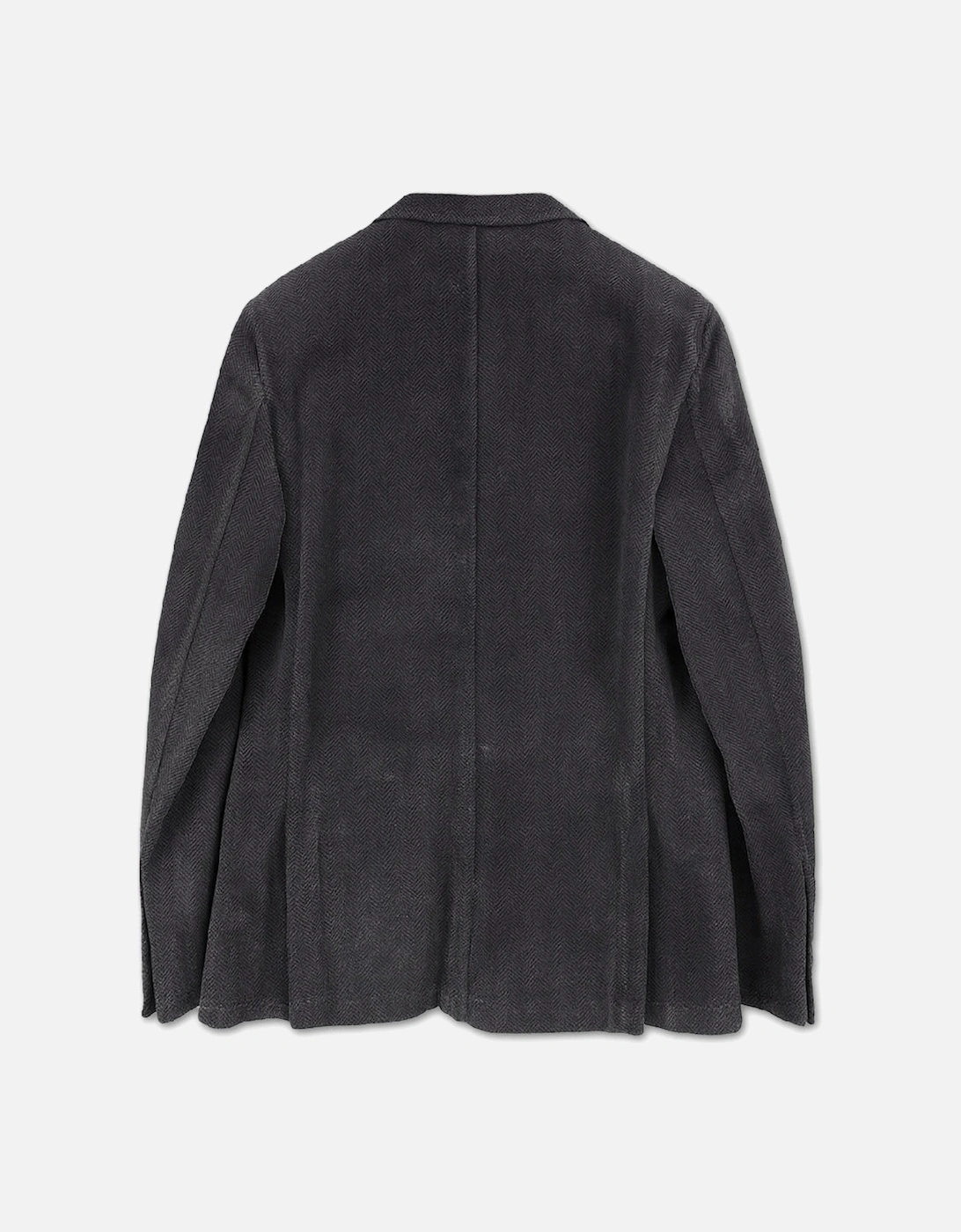 Men's Grey Brushed Cotton Herringbone Jacket