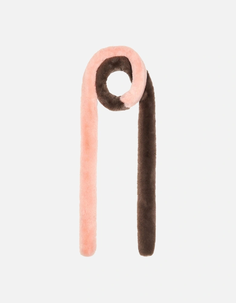 Patchwork Pasha Faux Fur Scarf - Pink/Mink