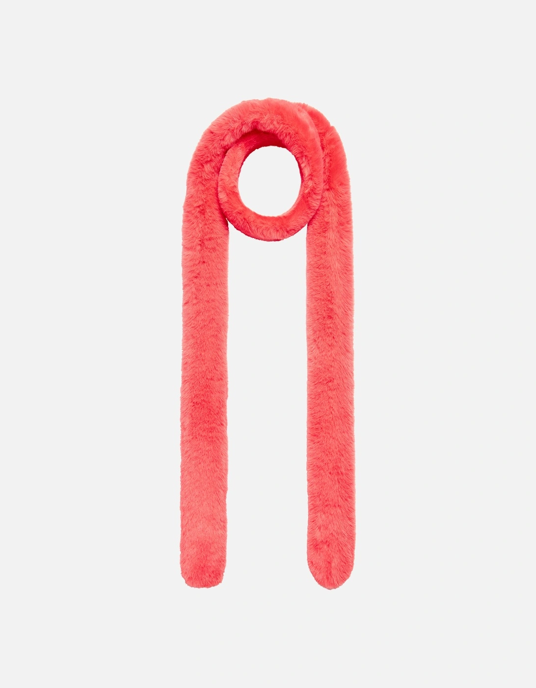 PASHA FAUX FUR SCARF-NEON CORAL, 2 of 1