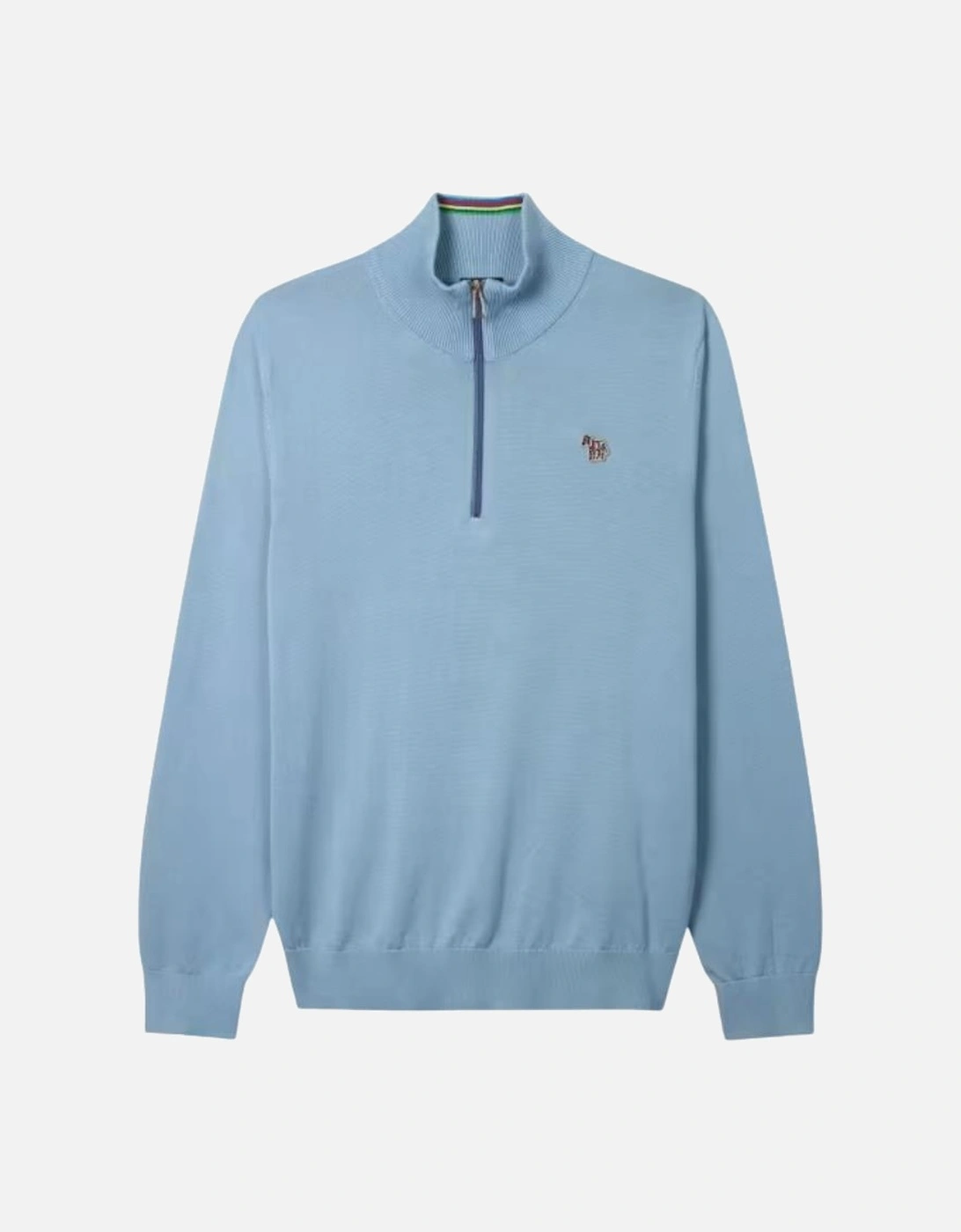Sweater Zip Neck Zebra Badge - Blue, 6 of 5