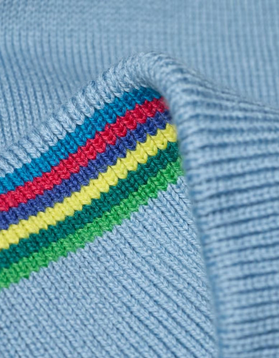 Sweater Zip Neck Zebra Badge - Blue