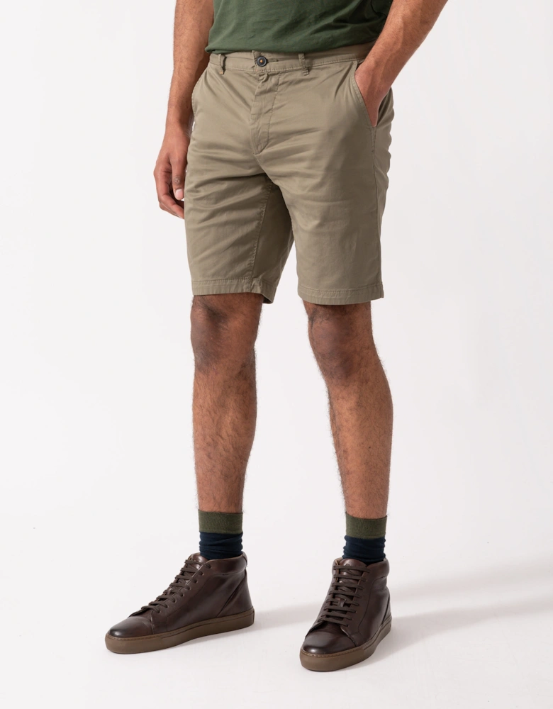 BOSS Orange Mens Slim Fit Chino Shorts in Stretch Cotton Twill - Open Green 342