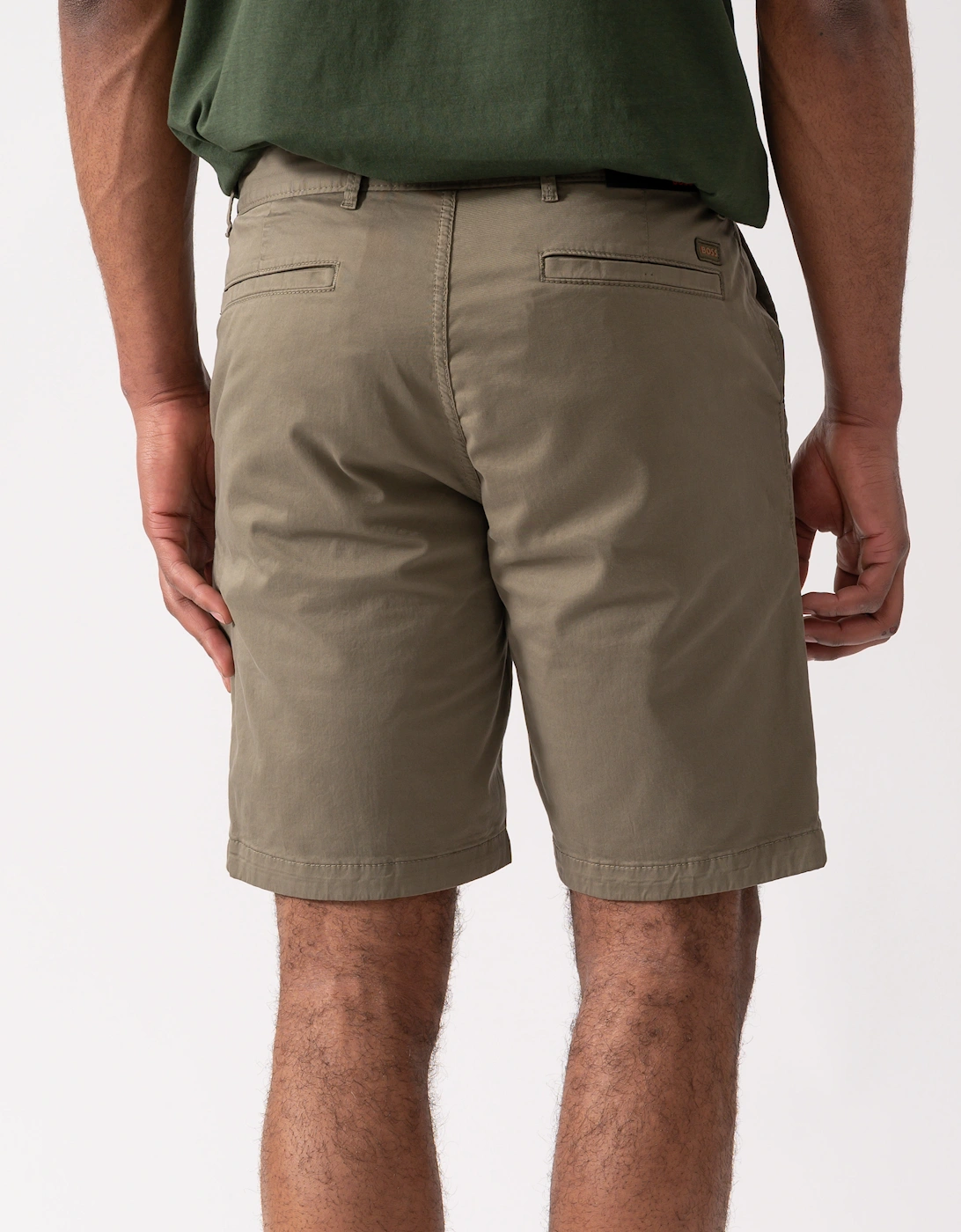 BOSS Orange Mens Slim Fit Chino Shorts in Stretch Cotton Twill - Open Green 342