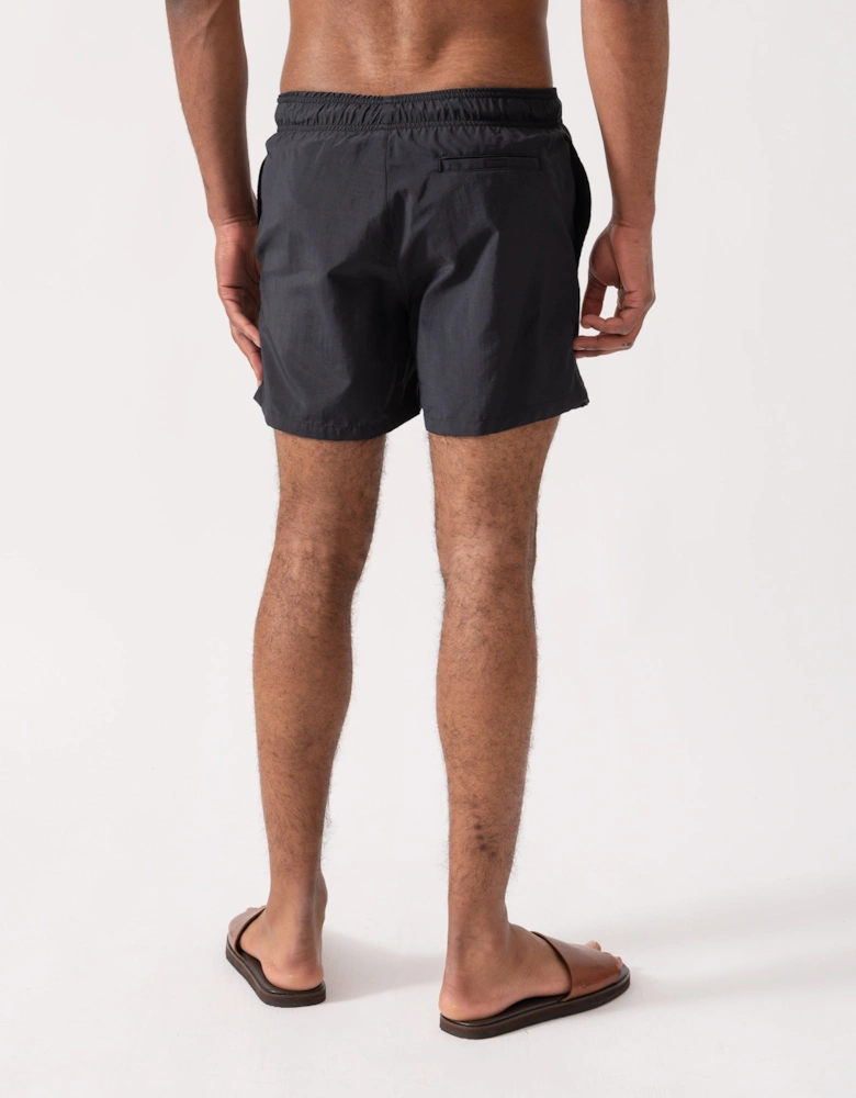 HUGO Mens Paolo Swim Shorts with Stacked Logo Print  - Black 001