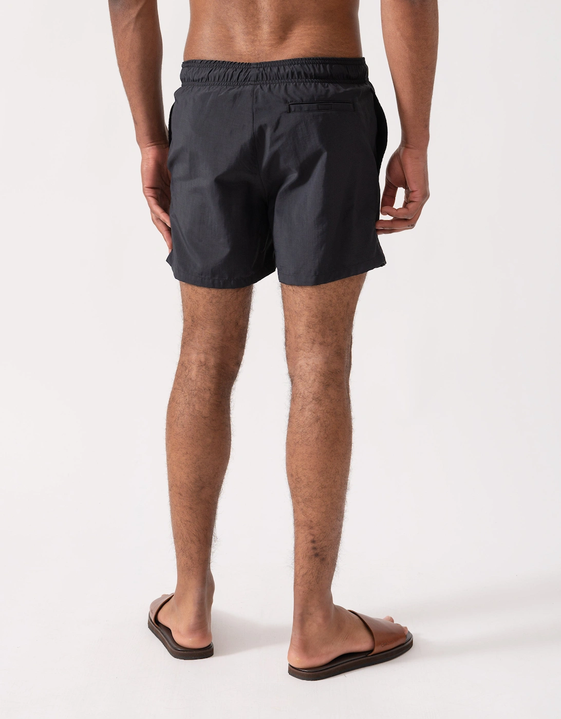 HUGO Mens Paolo Swim Shorts with Stacked Logo Print  - Black 001