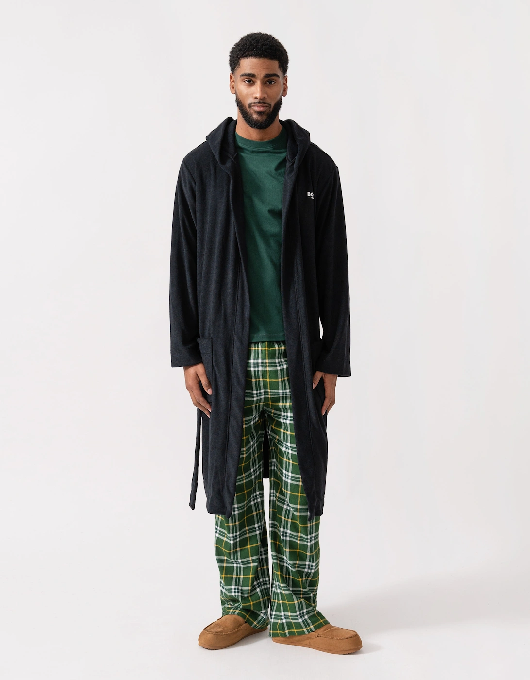 BOSS Orange Mens Cotton Terry Robe - Black 001, 5 of 4