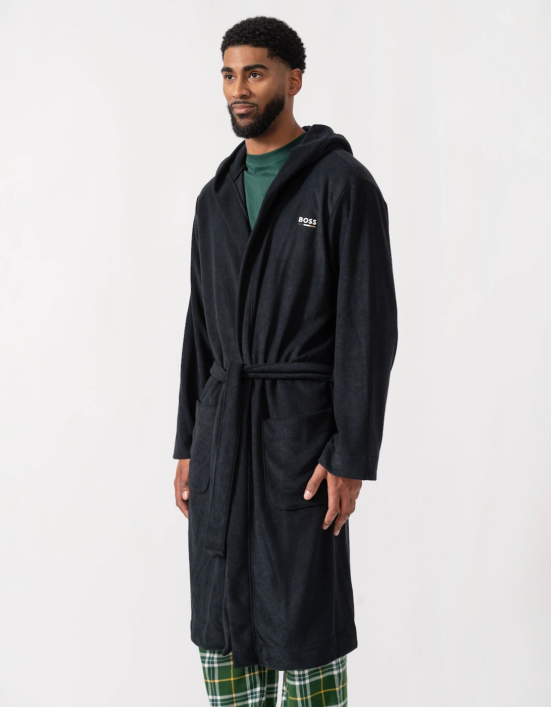 BOSS Orange Mens Cotton Terry Robe - Black 001