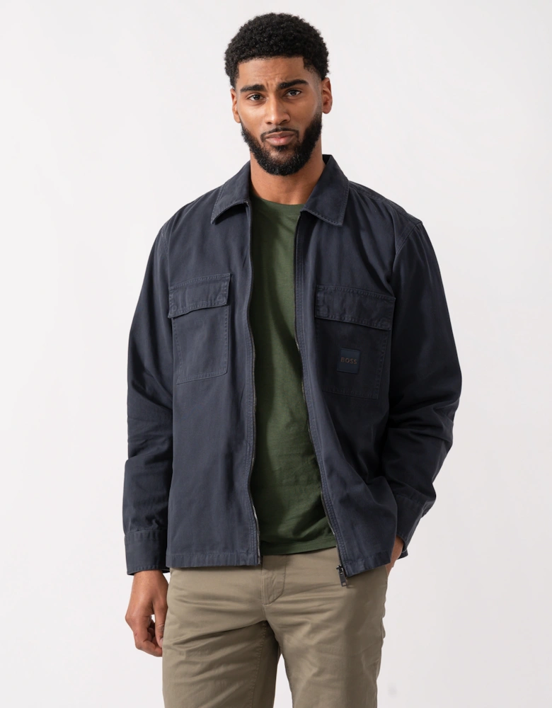 BOSS Orange Lovel Mens Zip Overshirt - Dark Blue 404