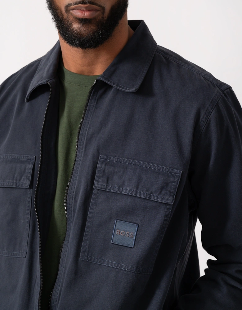 BOSS Orange Lovel Mens Zip Overshirt - Dark Blue 404
