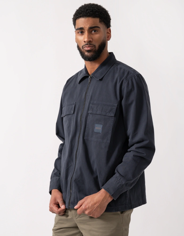BOSS Orange Lovel Mens Zip Overshirt - Dark Blue 404