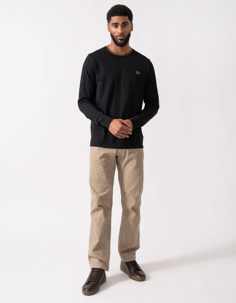 Mens Twin Tipped Long Sleeve T-Shirt - Black 184