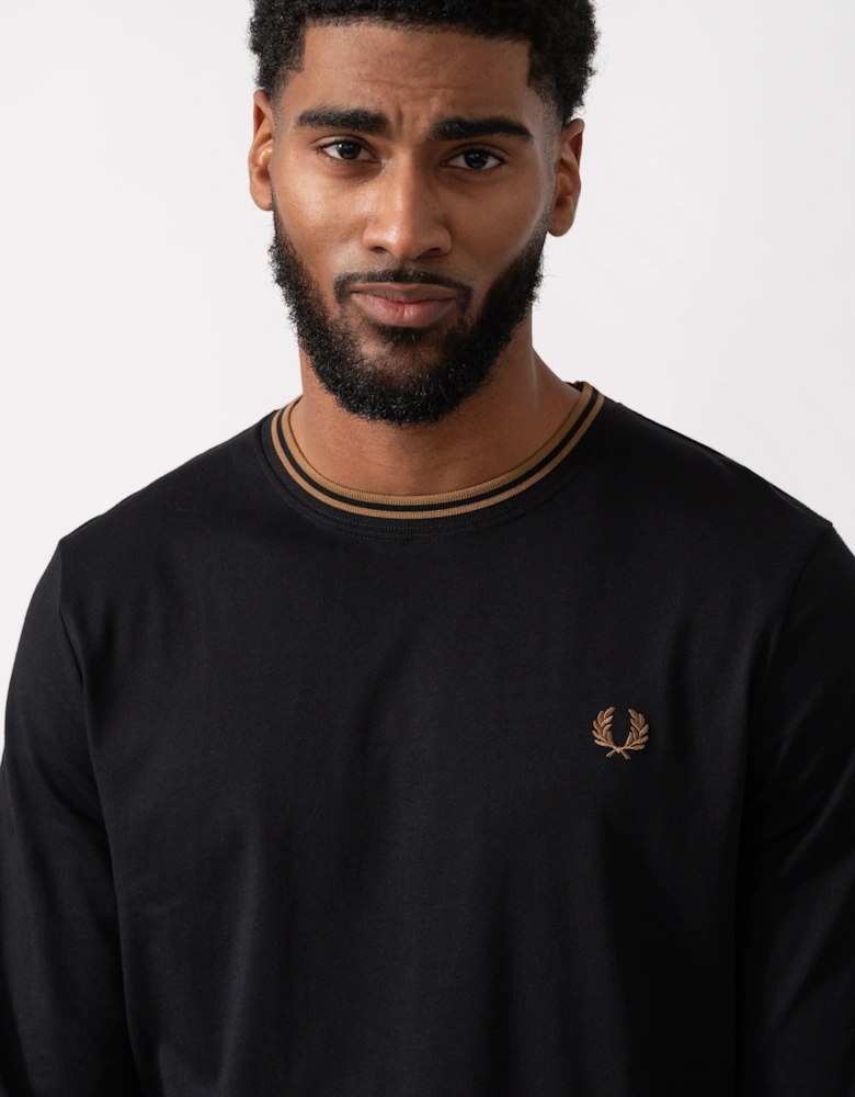 Mens Twin Tipped Long Sleeve T-Shirt - Black 184