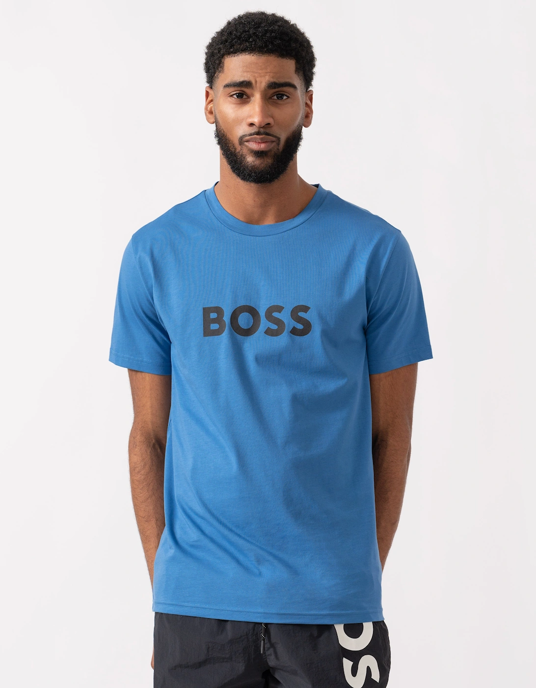 BOSS Orange RN Relaxed Fit T-Shirt With Contrast Logo - Bright Blue 436, 5 of 4