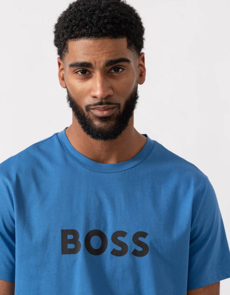 BOSS Orange RN Relaxed Fit T-Shirt With Contrast Logo - Bright Blue 436