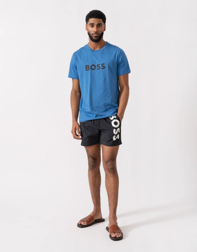 BOSS Orange RN Relaxed Fit T-Shirt With Contrast Logo - Bright Blue 436