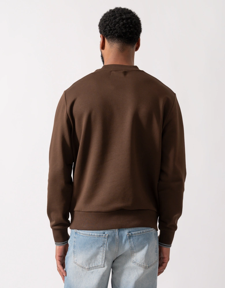 Mens Crew Neck Sweatshirt - Burnt Tobacco/Stockport Blue 49A