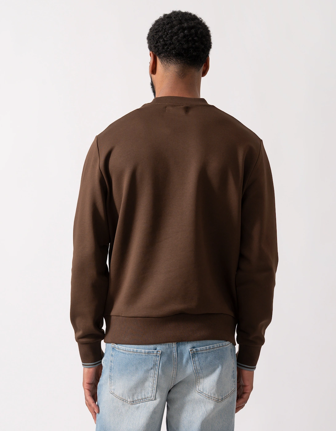 Mens Crew Neck Sweatshirt - Burnt Tobacco/Stockport Blue 49A