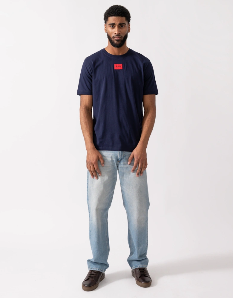 HUGO Diragolino212 Label Logo Mens T-Shirt - Navy 418