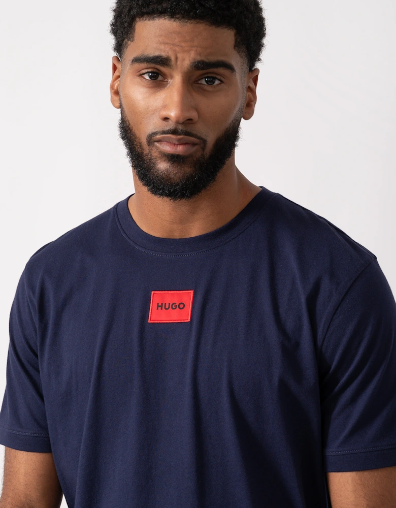 HUGO Diragolino212 Label Logo Mens T-Shirt - Navy 418