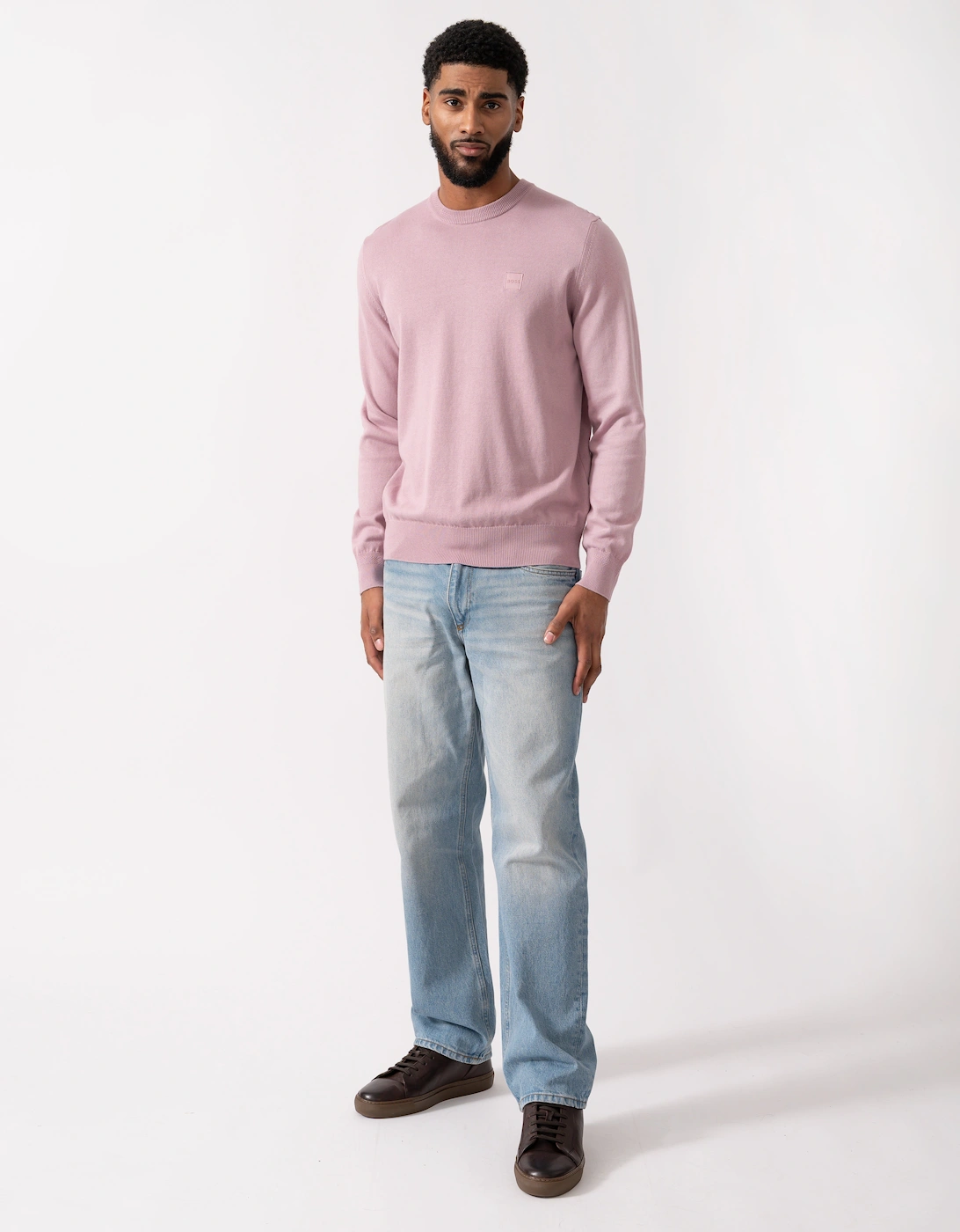 BOSS Orange Kanovano Mens Crew Neck Jumper - Light/Pastel Purple 539