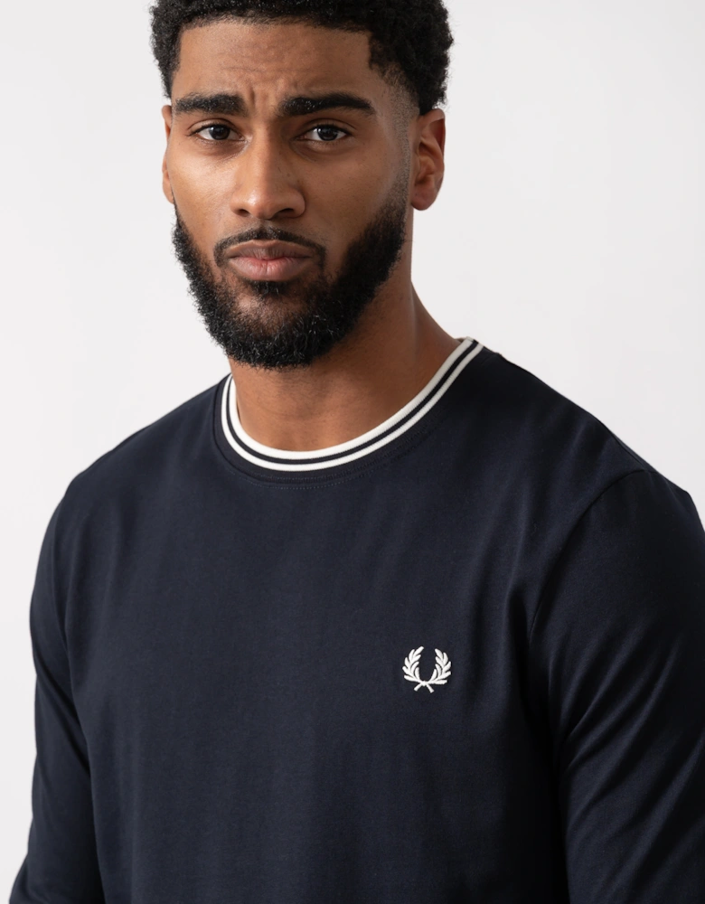 Mens Twin Tipped Long Sleeve T-Shirt - Navy 795