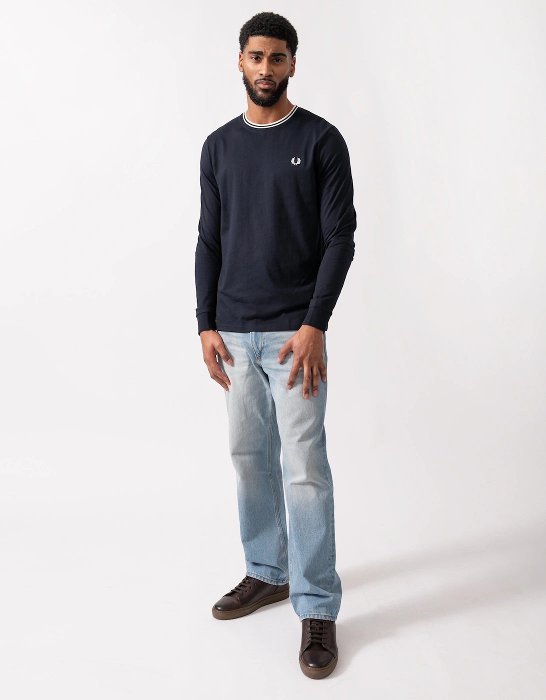 Mens Twin Tipped Long Sleeve T-Shirt - Navy 795