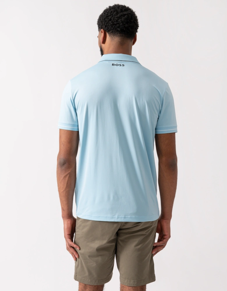 BOSS Green Paul Pro Mens Tipped Polo Shirt - Light/Pastel Blue 455