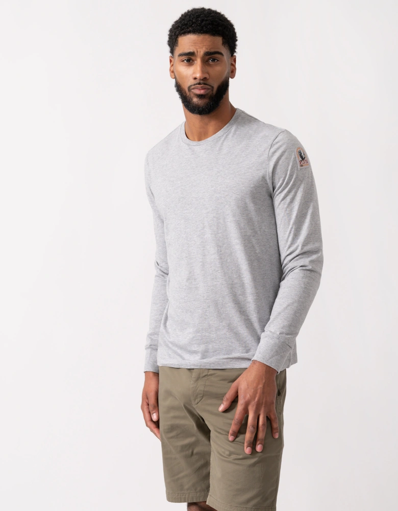 Kip Mens Long Sleeve T-Shirt - Ash Grey Melange 608