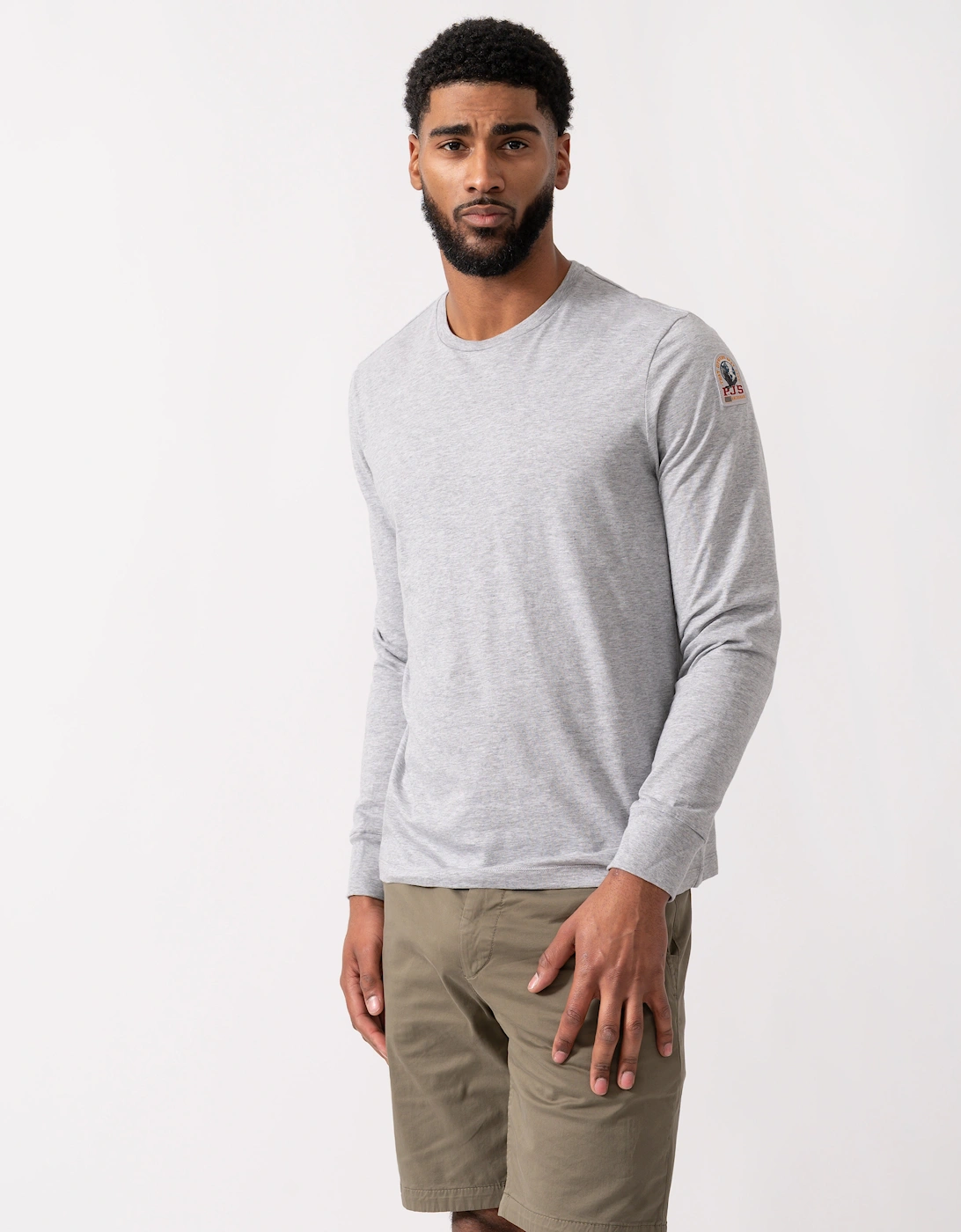 Kip Mens Long Sleeve T-Shirt - Ash Grey Melange 608, 4 of 3