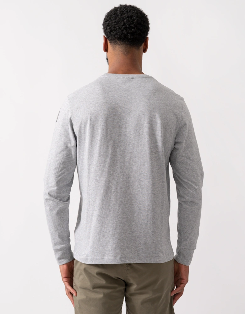 Kip Mens Long Sleeve T-Shirt - Ash Grey Melange 608