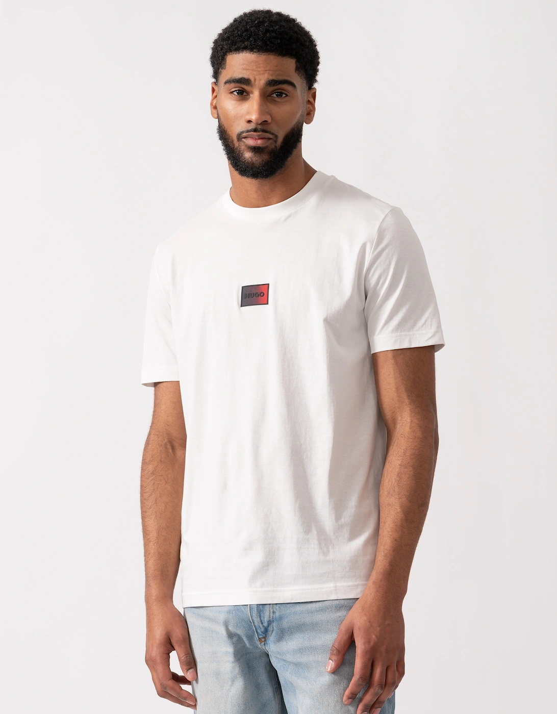 HUGO Danotie Mens Red Label Logo T-Shirt - Natural 102, 5 of 4