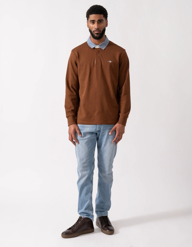 Mens Regular Fit Chambray Heavy Rugger - 229 Mahogany Brown