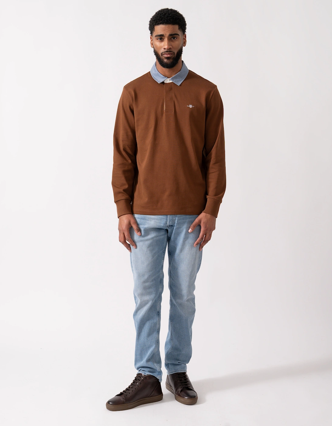 Mens Regular Fit Chambray Heavy Rugger - 229 Mahogany Brown